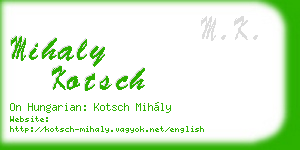 mihaly kotsch business card